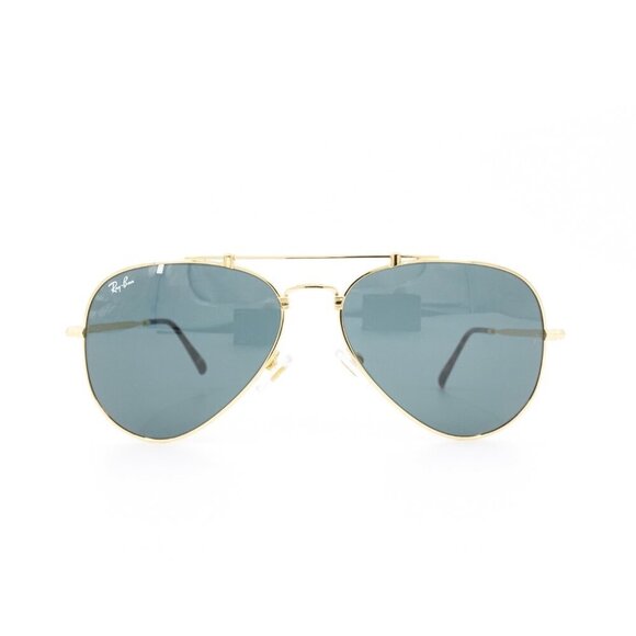 NEVER WORN- Ray-Ban RB8125 Titanium Aviator Sunglasses Gray Blue and Gold OS - Picture 2 of 13